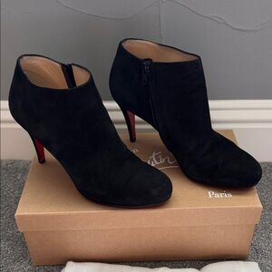 Christian Louboutin Black Suede Ankle Boots